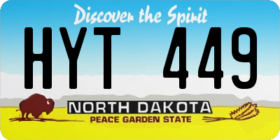 ND license plate HYT449