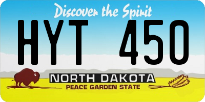 ND license plate HYT450
