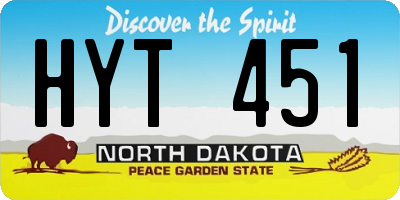 ND license plate HYT451