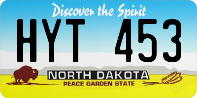 ND license plate HYT453