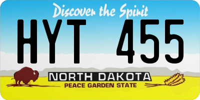 ND license plate HYT455