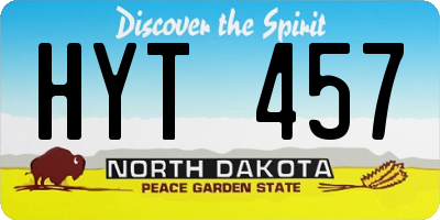 ND license plate HYT457