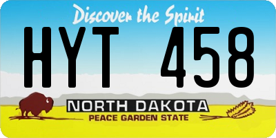 ND license plate HYT458