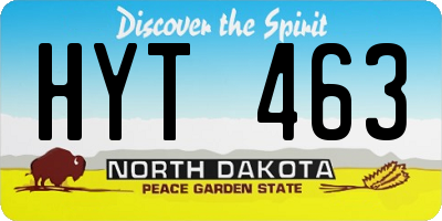 ND license plate HYT463