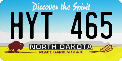 ND license plate HYT465