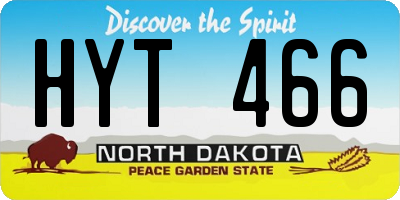 ND license plate HYT466