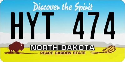 ND license plate HYT474