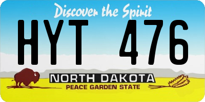 ND license plate HYT476