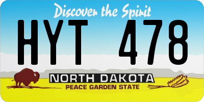 ND license plate HYT478