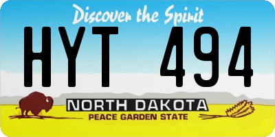 ND license plate HYT494
