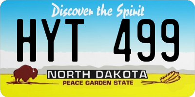 ND license plate HYT499