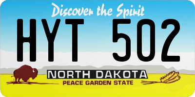 ND license plate HYT502