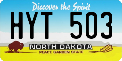 ND license plate HYT503