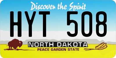 ND license plate HYT508