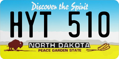ND license plate HYT510