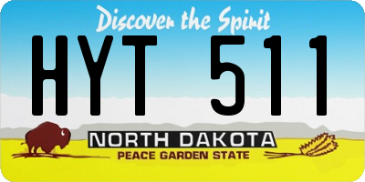 ND license plate HYT511