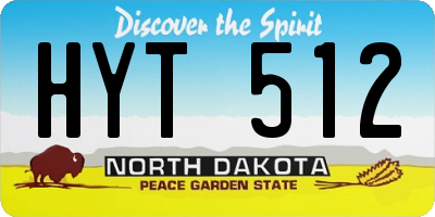ND license plate HYT512