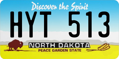 ND license plate HYT513