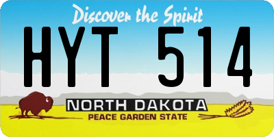ND license plate HYT514