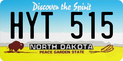 ND license plate HYT515