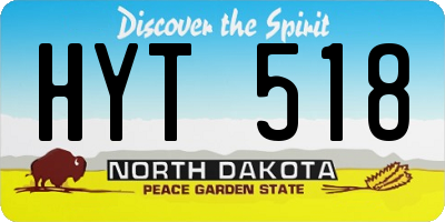 ND license plate HYT518