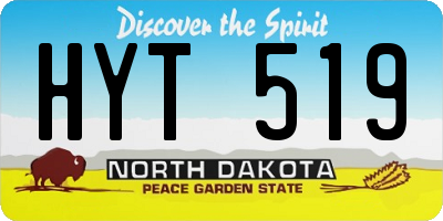ND license plate HYT519