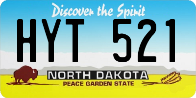 ND license plate HYT521