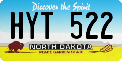 ND license plate HYT522
