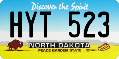 ND license plate HYT523