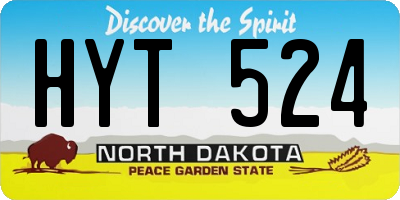 ND license plate HYT524