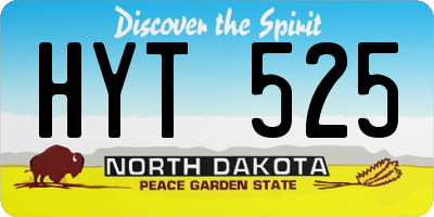 ND license plate HYT525