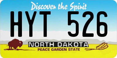 ND license plate HYT526