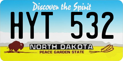 ND license plate HYT532