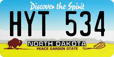 ND license plate HYT534