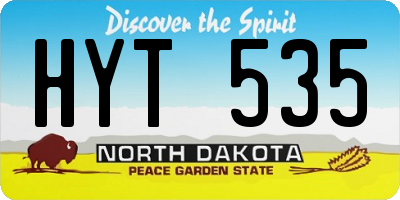 ND license plate HYT535