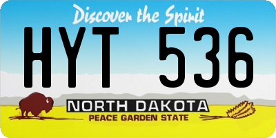 ND license plate HYT536