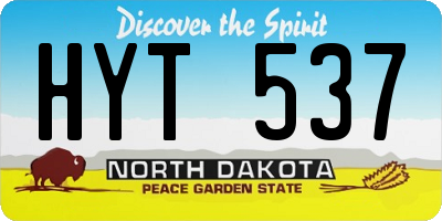 ND license plate HYT537