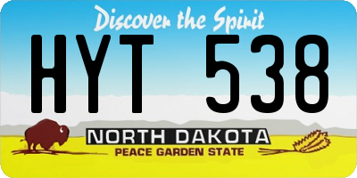 ND license plate HYT538
