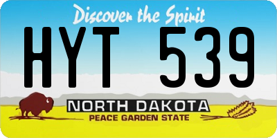 ND license plate HYT539