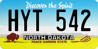 ND license plate HYT542