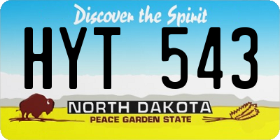ND license plate HYT543