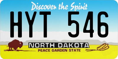 ND license plate HYT546