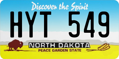 ND license plate HYT549