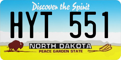 ND license plate HYT551