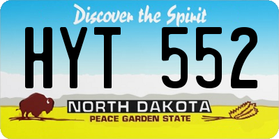ND license plate HYT552