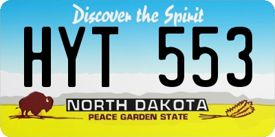 ND license plate HYT553