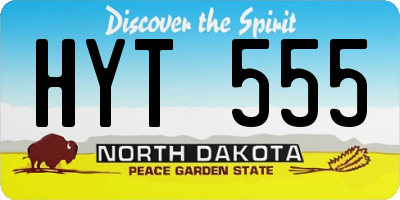 ND license plate HYT555