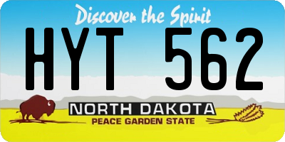 ND license plate HYT562