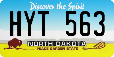 ND license plate HYT563