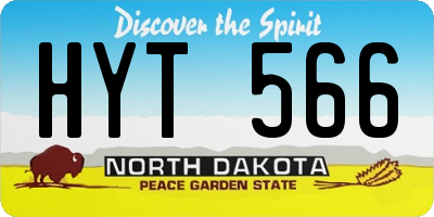 ND license plate HYT566